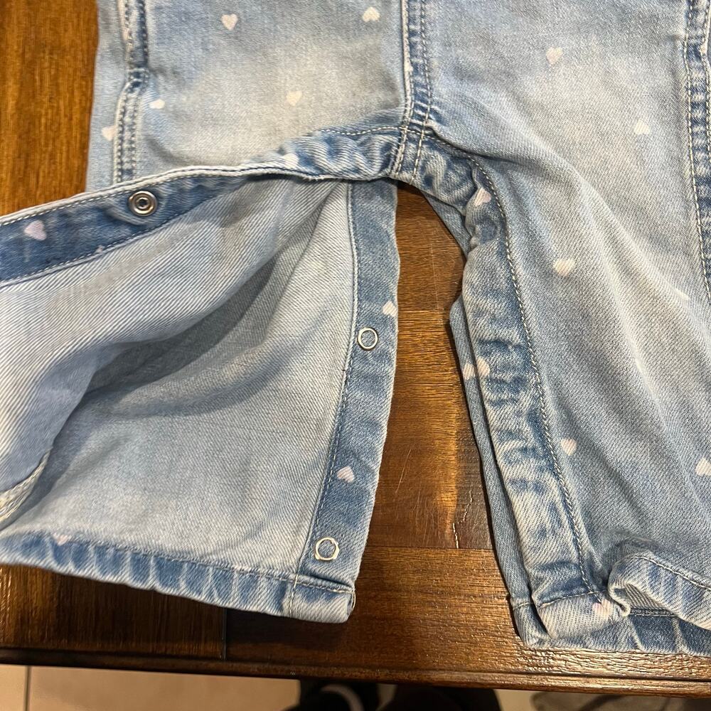OshKosh Heart Denim Overalls 9 Months - Picture 4 of 5